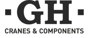 Logotipo GHSA Cranes and Components. GH CRANES & COMPONENTS Cranes and Components.